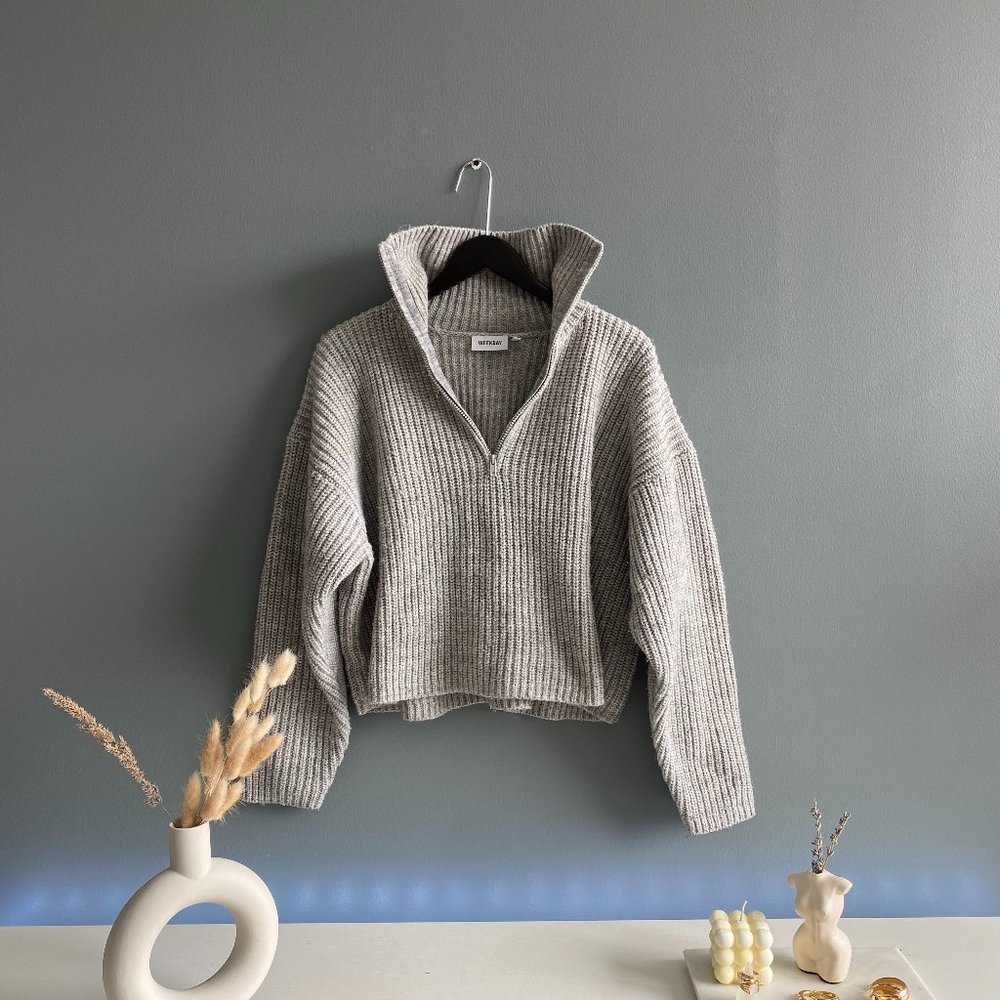 Weekday roll neck sweater in gray
